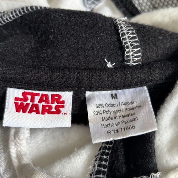 STAR WARS Storm Trooper Full Zip Mesh Eyes White Hoodie Boys' MED/Women's SMALL - Picture 5 of 6